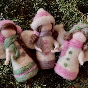 Christmas Needle Felted Guardian Angel Fairy Ornament (tree, Christmas ornement) little Christmas gift, stocking stuffers, advent gifts