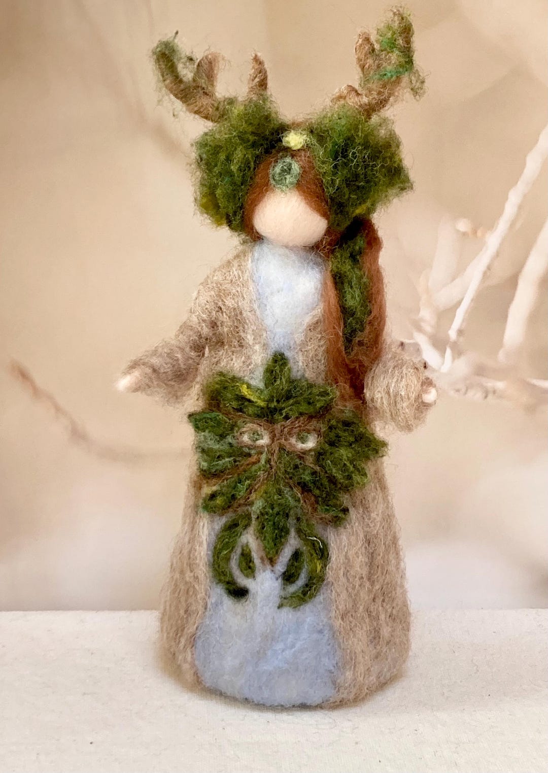 Needle Felted Beltane Fairy Goddess and Green Man, May Day, Spring ...