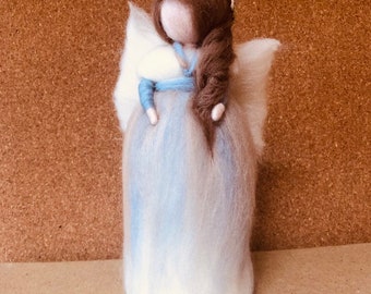 Needle Felt Standalone Angel, Christmas, home decor, waldorf inspired