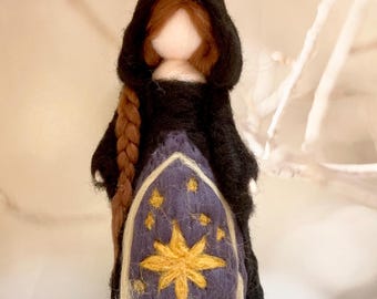 Star tarot card fairy goddess figurine, altar, mantel, celestial vintage decor