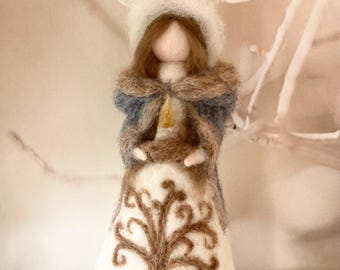 Elen of the way  with tree of life stand alone or tree topper, winter solstice decor, Christmas decor,  Yule mantel, altar, winter decor