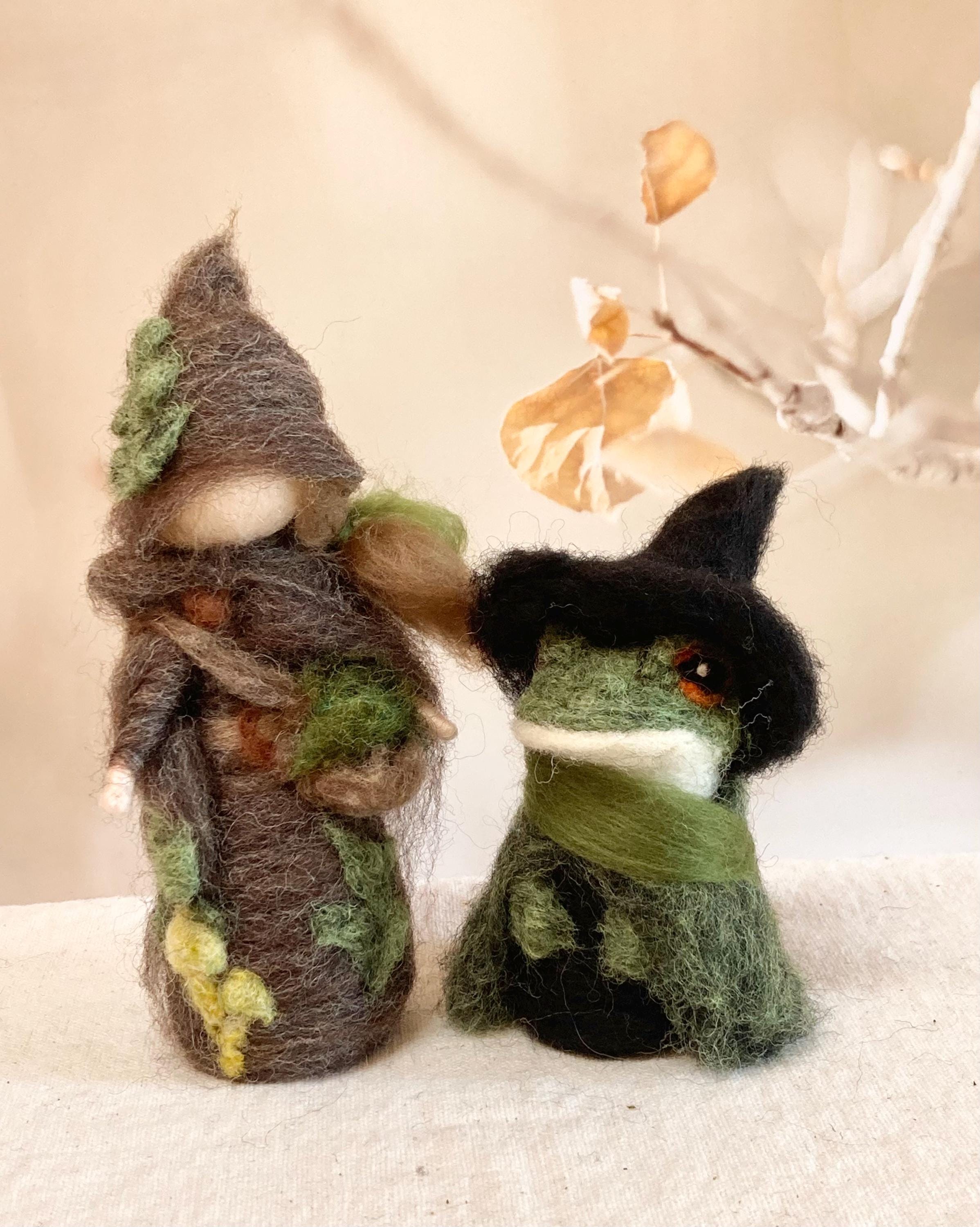 The Herbal forest Witch (or Botanical Witch), Waldorf halloween decor, autumn, mushroom lover, Halloween decor, Fall nature table