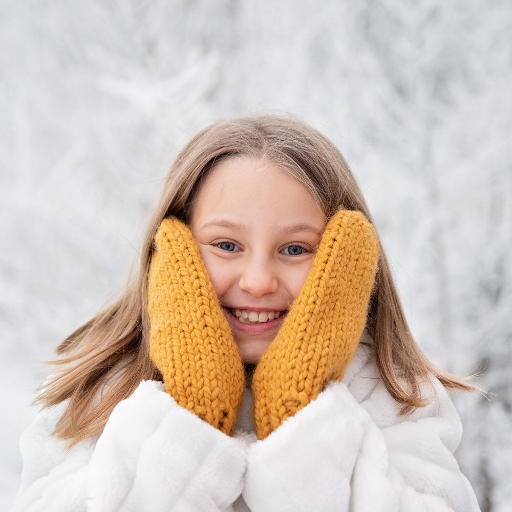 Knit Mittens Wool Mittens Warm Mittens Women's Etsy