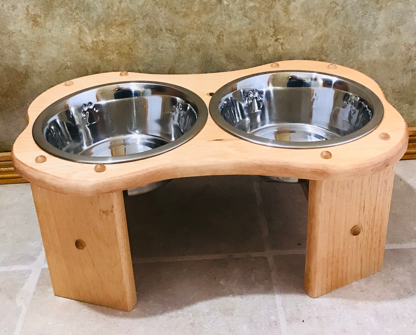 Dog Bowl Holder for Small Dogs Custom Design Hand Crafted Etsy