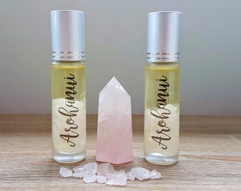 6 AVENTURINE Gemstone Rollerballs Clear 6 ELEGANT Slim 3ml Clear Glass Roll on
