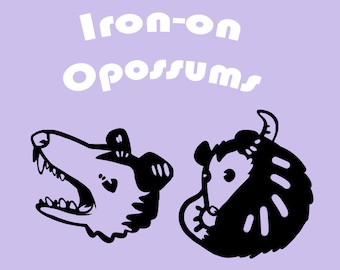 Cute and Angry Opossums - Vinyl Iron-on Designs for Shirts, Bags, and Fabrics // Quirky Animal Art