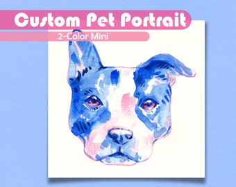 Custom Pet Painting, Small Ink or Watercolor Portrait - Cool, Personalized, Hand Painted Art Commission