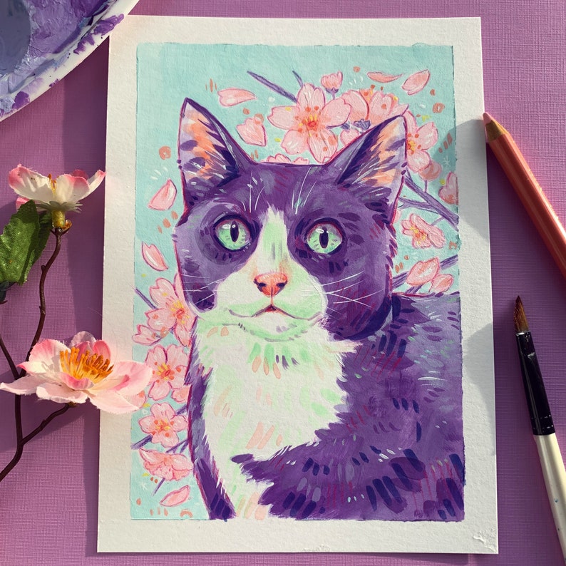 Custom Pet Portrait Painting A Quirky and Colorful Acrylic Art Commission // Hand-painted from Photo image 6