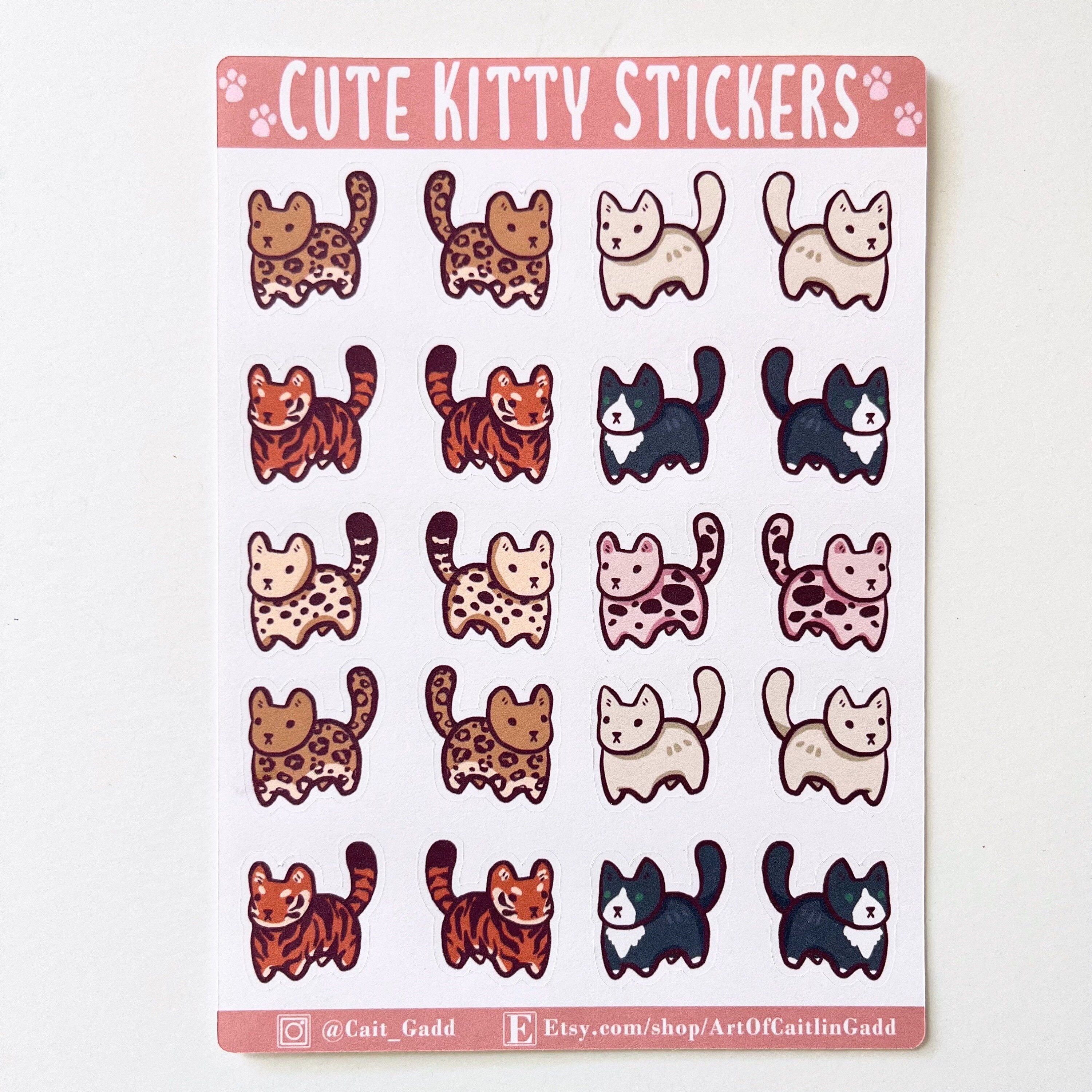 Tiny Kitty Sticker Sheets – Kawaii Cat Scrapbook & Journal Stickers - Etsy