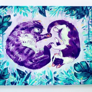 Custom Pet Portrait on Canvas - Colorful Acrylic Art Commission - Personalized Animal Wall Art