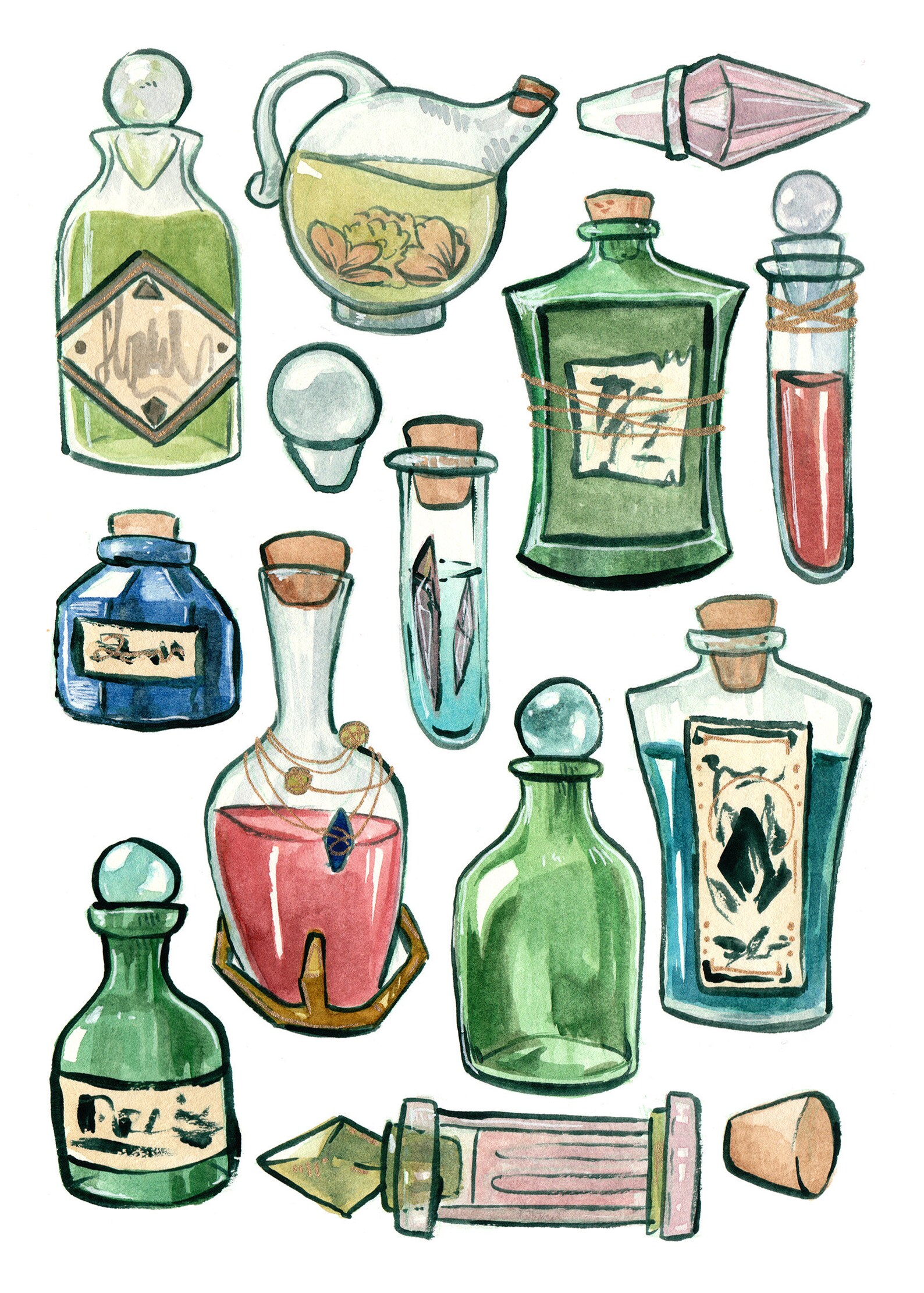 Printable Potion Bottles Apothecary Wall Art // Digital Etsy Canada