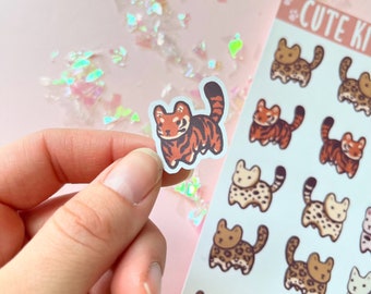 Tiny Kitty Sticker Sheets – Kawaii Cat Scrapbook & Journal Stickers