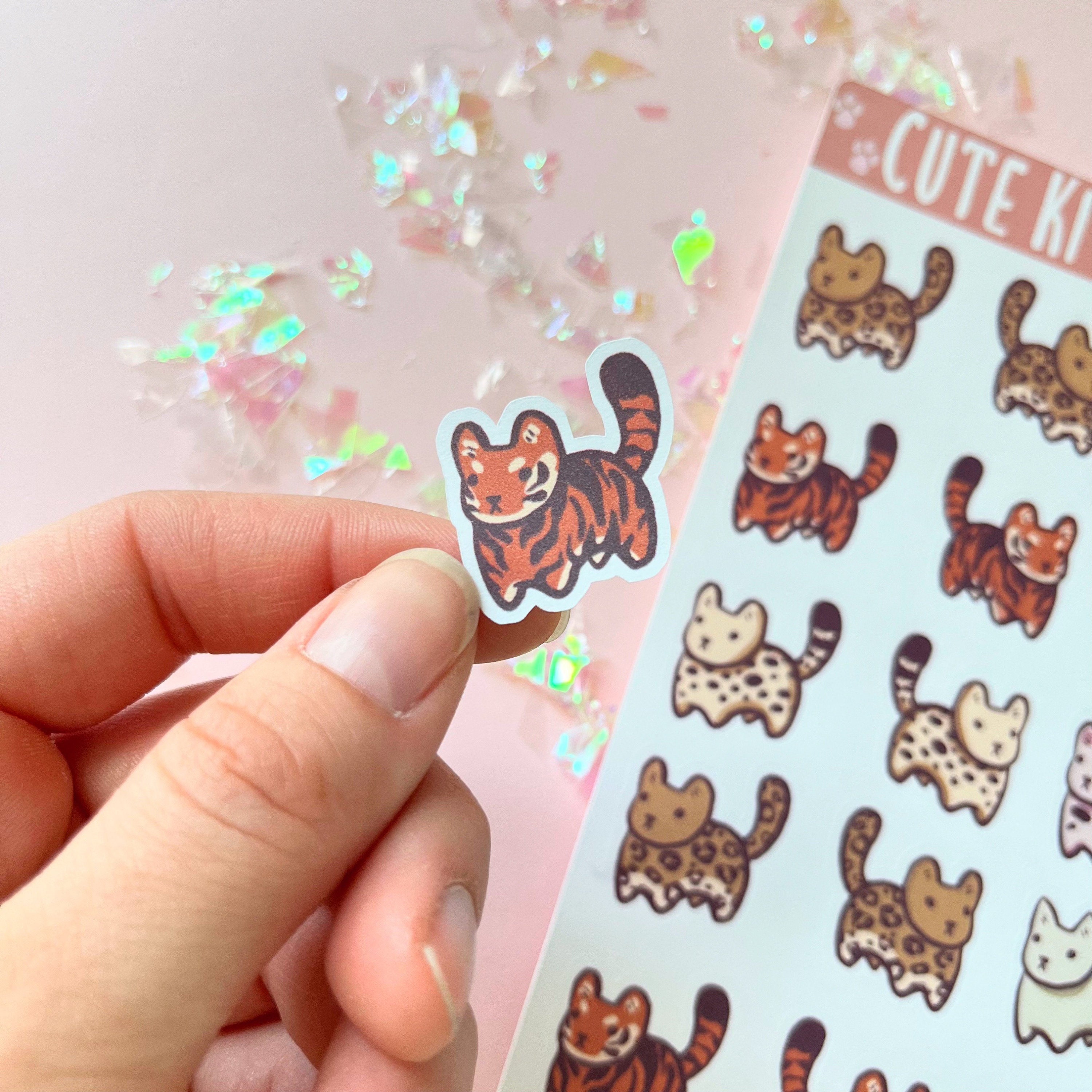 Tiny Kitty Sticker Sheets – Kawaii Cat Scrapbook & Journal Stickers - Etsy