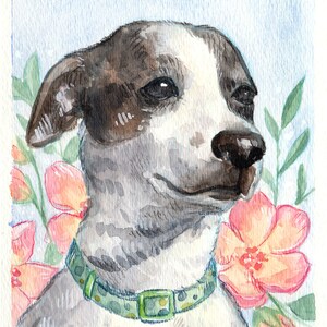 Custom Pet Portrait Painting, Stylized Watercolor // Animal Art Commission Hand Painted from Photo, Natural Color Palette image 8