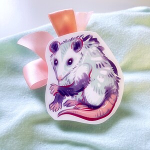 Candy Colored Cute Opossum Sticker Waterproof Vinyl image 1