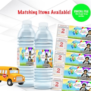 Wheels On The Bus Water Bottle Labels Template | Wheels On The Bus Theme Labels Printable | Wheels on the Bus Party Favors | WB1