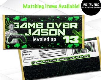 Video Game Candy Bar Wrapper Template Gaming Chocolate Bar Wrappers Printable Gaming Theme Favors Digital File  G1