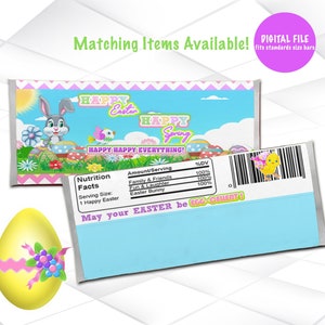 Easter Candy Bar Wrappers Digital File | Easter Chocolate Bar Wrappers Printable | Easter Printable | Easter Favors | E1