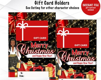 Kerstcadeaukaarthouder Instant Download Kerstcadeaukaartsjabloon Kousvuller Kerstkaart Afdrukbaar GC2