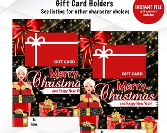 Sjabloon kerstcadeaukaarthouder Kerstcadeau kaarthouder Kousvuller Instant download afdrukbare kerstkaart GC2