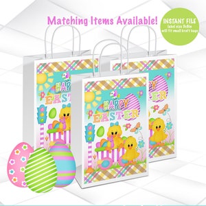 Easter Gift Bag Label Instant Download | Easter Treat Bag Label Template | Easter Favors Printable | Easter Egg Hunt Bag Download | E3