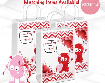Valentine's Day Gift Bag Labels | Valentine's Day Favor bag Labels | Valentine's Day Treat Bag Labels | Instant File | V3