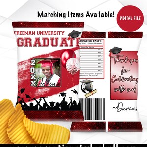 Graduation Chip Bags | Graduation 2025 | Digital File | Custom Chip bags | Graduation Favors | Graduation party | G6