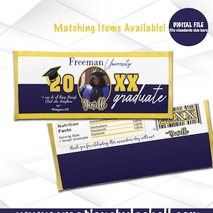 Graduation Candy Bar Wrapper Printable  | Graduation Chocolate Bar Wrapper Digital File | G5
