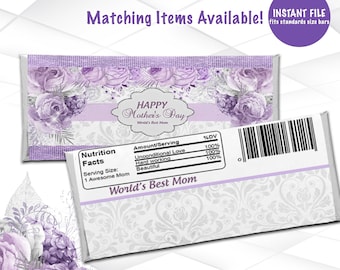 Mother's day Candy Bar Wrapper Instant Download |  Mother's Day Chocolate Candy Bar Wrappers Printable File | M1