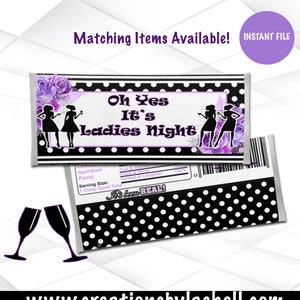 Ladies Night Candy bar wrapper | Ladies Night Chocolate Bar Wrapper | Girls Night Candy wrappers | Instant File | L1