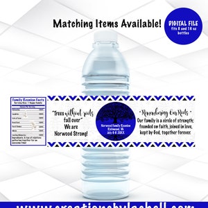 Family Reunion Water Bottle Labels Template  Family Reunion Favors Printable Family Reunion Digital File FR1