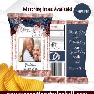 Wedding Chip bags | Custom Wedding Favors | Bridal Chip Bags |  Wedding Chip bag Template | Digital File | W2