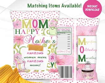 Mother's day Chip Bags Instant Download | Mother's Day Favors Printable | Mother's Day Treat Bags | Custom Chip Bags | M4