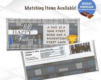 Father's day Candy bar Wrappers Instant Download | Father's Day Chocolate Bar Printable | Father's day favors | FD2