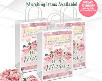 Mother's Day Gift Bag Label Instant Download | Pink Mother's Day Gift Bag Label Printable | Pink Mother's Day Favor Bag | M5