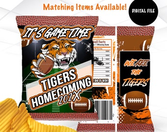 Homecoming Chip Bag Printable | Football Homecoming Theme Chip Bag Template | Homecoming Favors Digital File | HC2