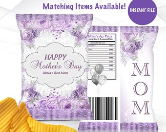 Mother's day Chip Bags Instant Download  Mother's day favors Printable M1
