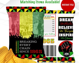 Juneteenth Chip Bag Instant Download | Juneteenth Favor Digital File | Juneteenth Printable | J1