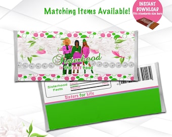 Sisterhood Candy bar Wrappers Instant Download | Sorority Chocolate Bar Wrapper Printable | Ladies Night Favor Printable SH1
