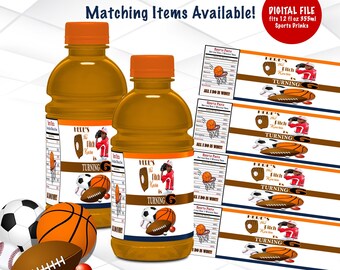 Sports Drink Labels Printable | All Star Sports Drink Labels Template | Sports Party Favors | Sports Drink Wrappers  | AS1