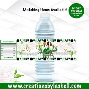 Sisterhood Wasserflaschenetiketten Instant Download | Schwesternschaft Gefälligkeiten Printable | Grün und Weiß Ladies Night-Etiketten | SH1