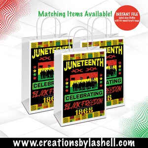 Juneteenth Gift Bag Label Instant Download | Juneteenth Treat Bag Label Template | Juneteenth Celebration Favor Bags J1
