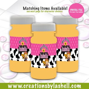 Cowgirl Bubbles Digital File / Western Favors Printable / Custom Bubbles Labels / Western Birthday Party Printable / BD5