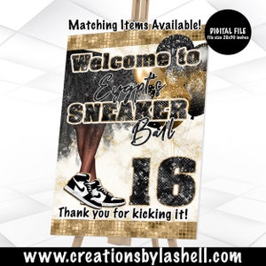 Sneaker Ball Welcome Sign Printable  Sneaker Party Birthday Sign Digital File  Sneaker Theme Welcome Sign Template  SB1