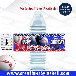 Baseball Wasserflasche Etiketten Sofortiger Download Baseball Etiketten Vorlage Baseball Party Favors Printable BAB1