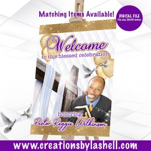 Pastoral Anniversary Welcome Sign 20 x 30 inch Printable | Pastor Celebration Welcome Sign Digital File | Church Sign PC1
