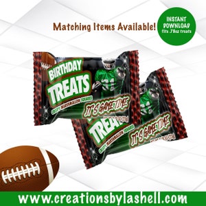 Football Krispie Treats Wrapper Instant Download Football Birthday Favors Template Football Party Printable F3
