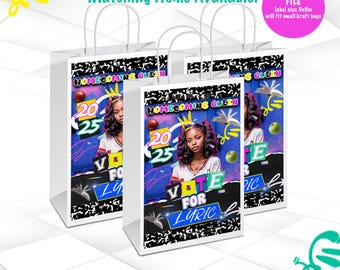 Homecoming Queen Gift Bag Printable | Vote for Me Favor Bag | Homecoming Campaign Party Favor| HC1