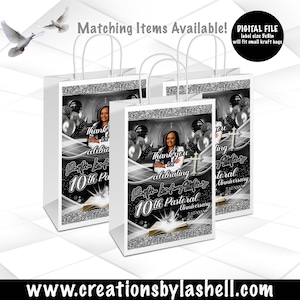 Pastoral Anniversary Gift Bag Digital File Church Gift Bag Labels Printable Pastor Favors Bag PC2