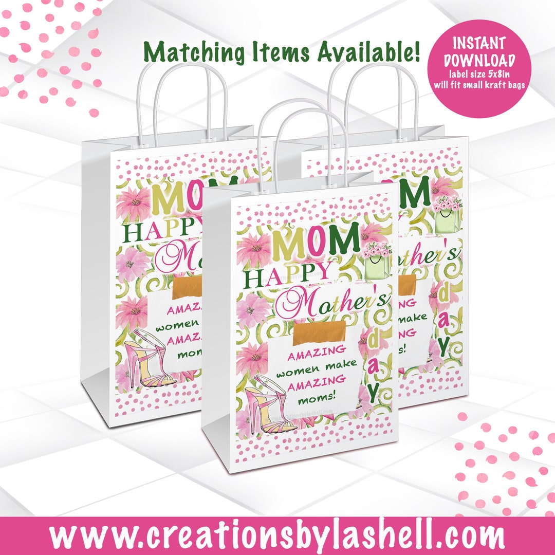 Mother's Day Gift Bag Label Instant Download | Mother's Day Gift Bag ...